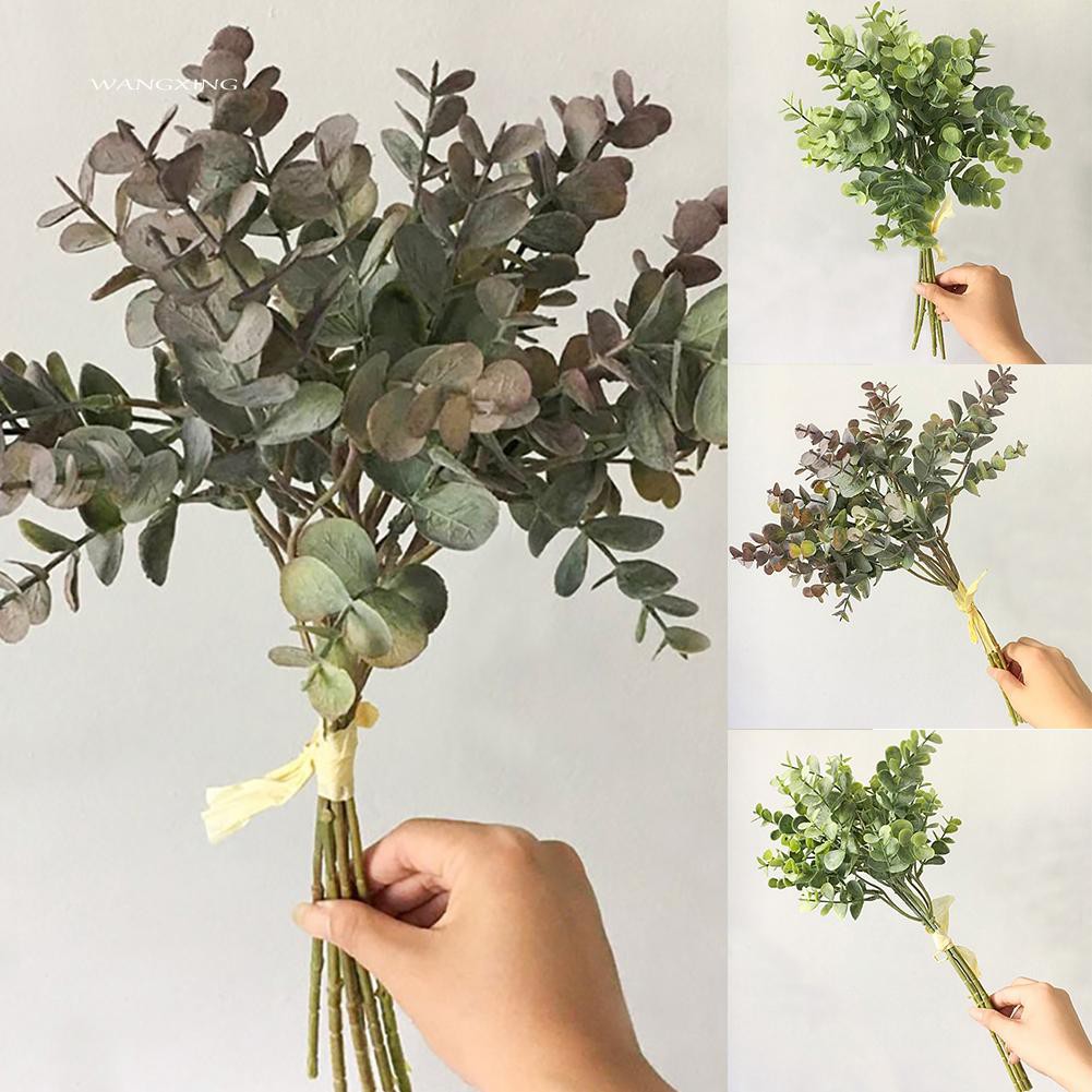 WX_1Bouquet Artificial Eucalyptus Leaf Fake Plant for DIY Wedding Party