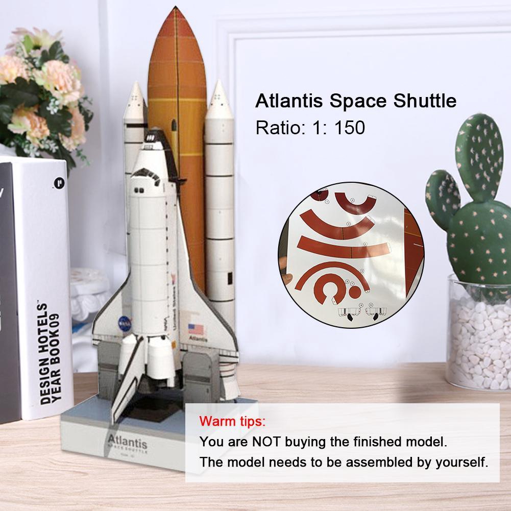 1:150 Scale Space Shuttle Atlantis 3D Puzzle Paper L8N5 Rocket DIY Gift E1A3 