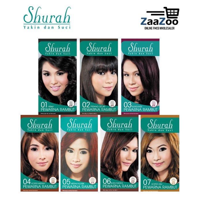 Shurah Pewarna  Rambut  Dengan Pelindungi UV 40g HALAL  