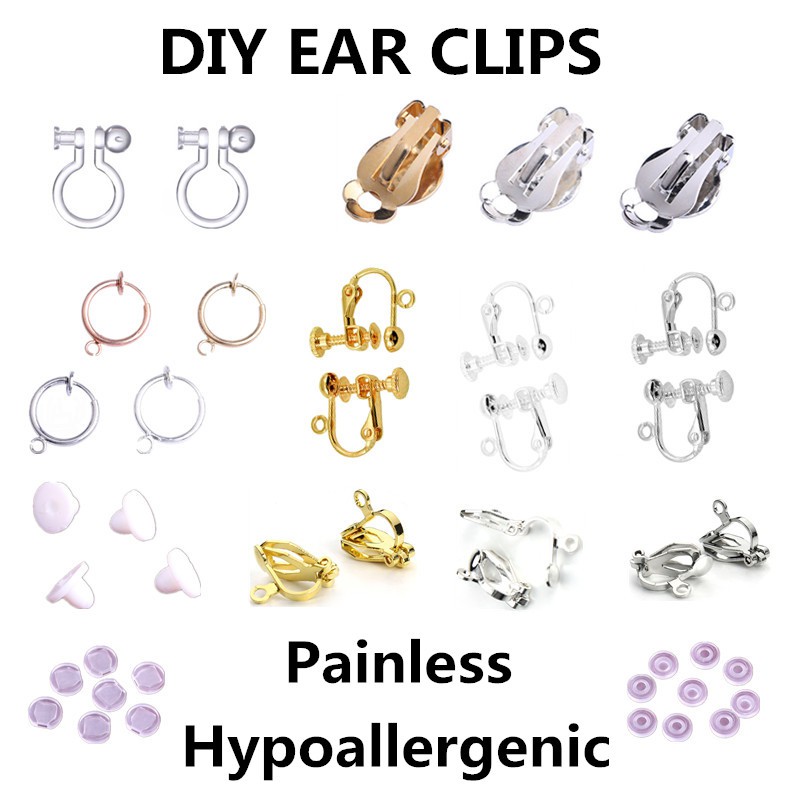 DIY Ear clips Metal screw ear clips without pierced ear clips Painless ...