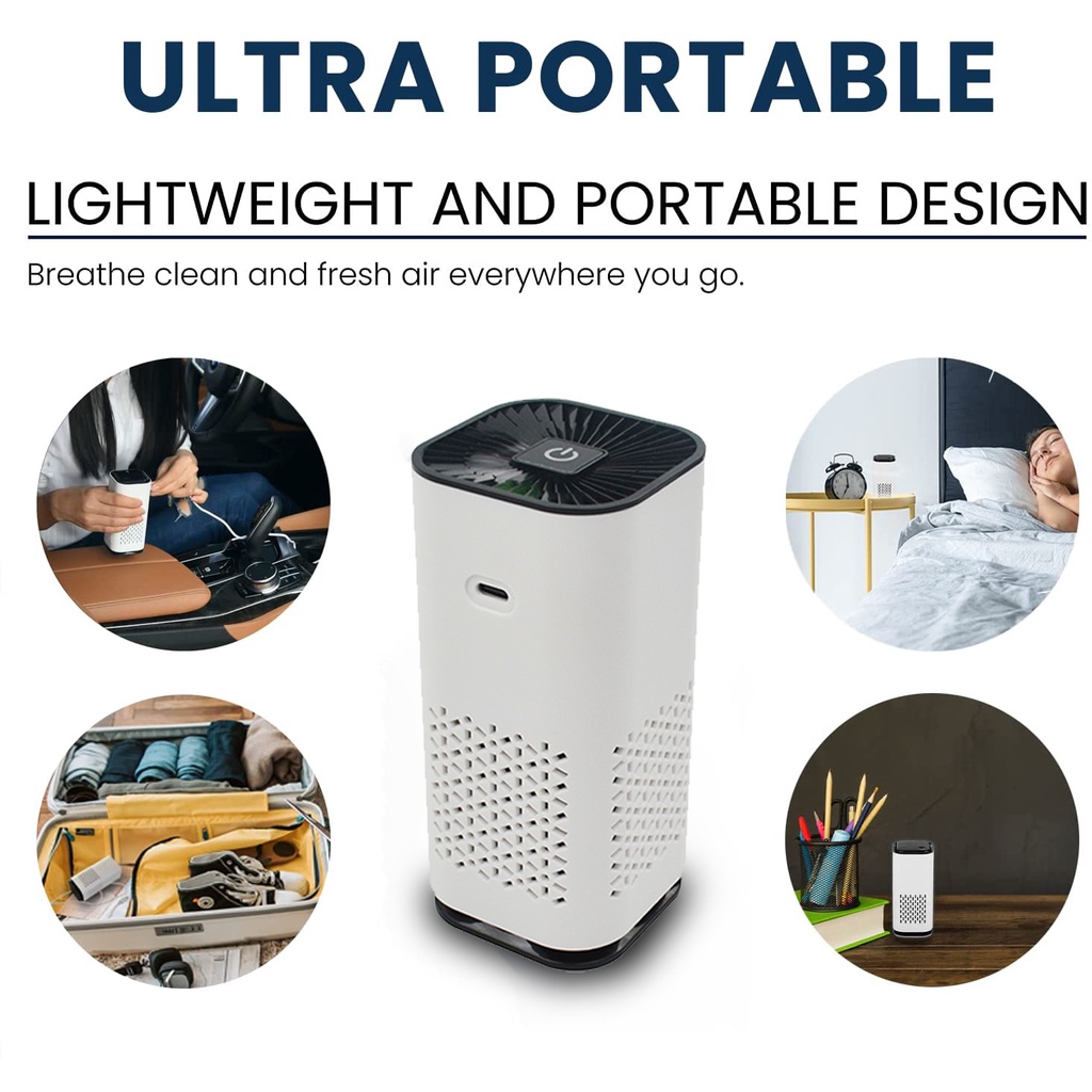 Have Durable Air Purifier Home Car Bedroom Negative Oxygen Ions H13 HEPA Filter Portable Mini Cleaner - Image 4