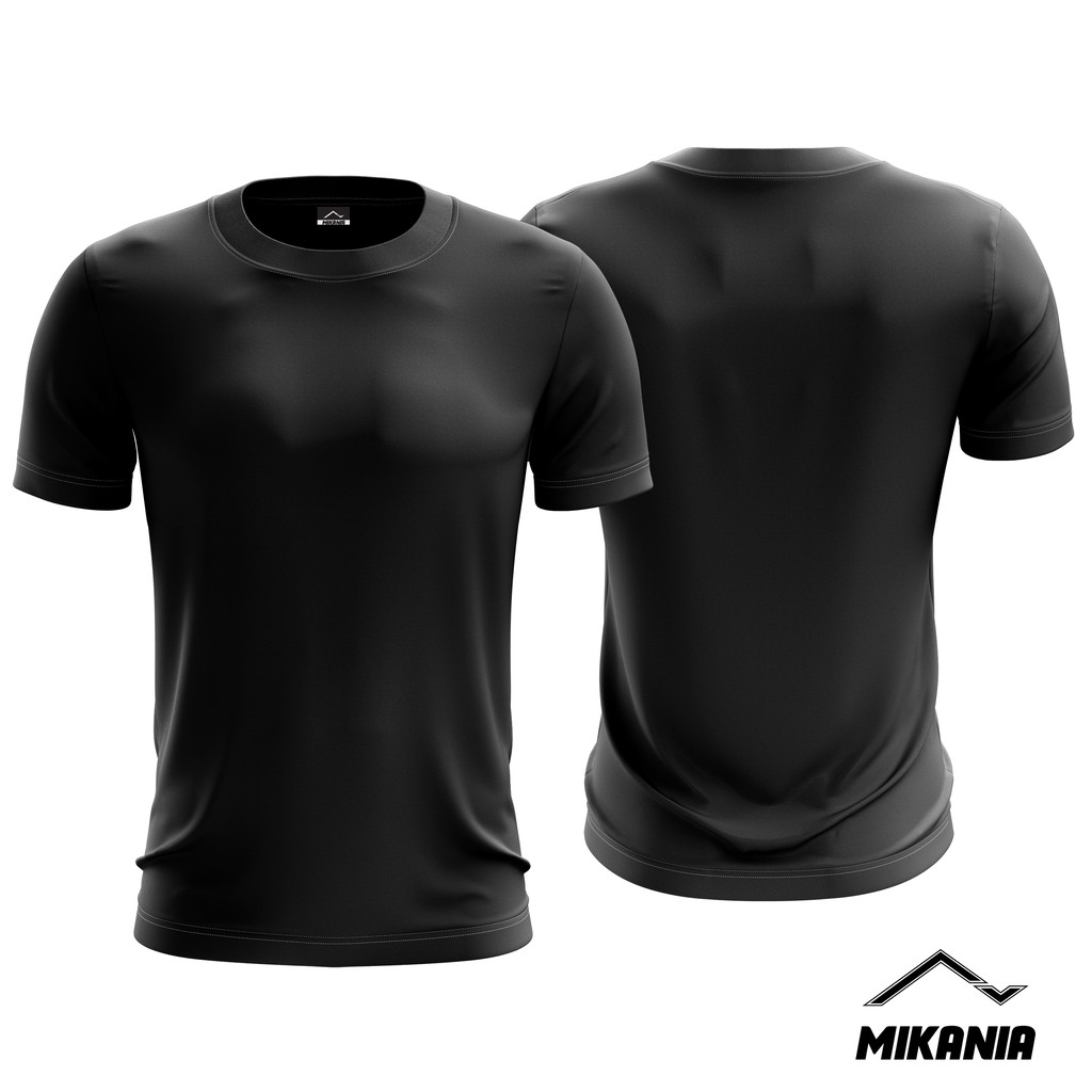 Black Plain Microfiber Jersey T Shirt Jersi T Shirt Microfiber Kosong