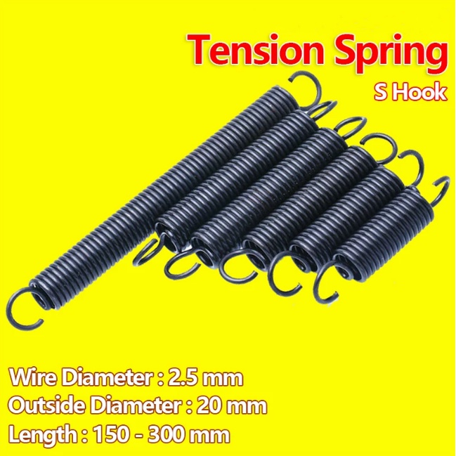 6 pcs High Tension Compression Extension Springs 120mm long 20mm diameter coil 