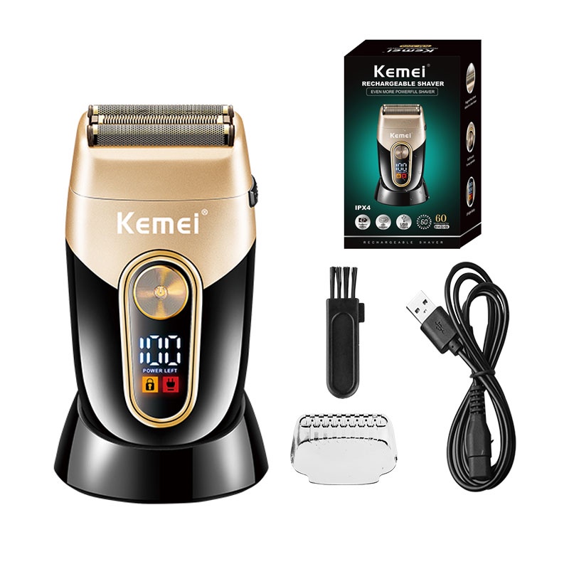 Kemei KM-3209 Rechargeable Beard Shaver Electric Shaver Men Electric Razor Floating Hair Trimmer Face Care Shaving Machine