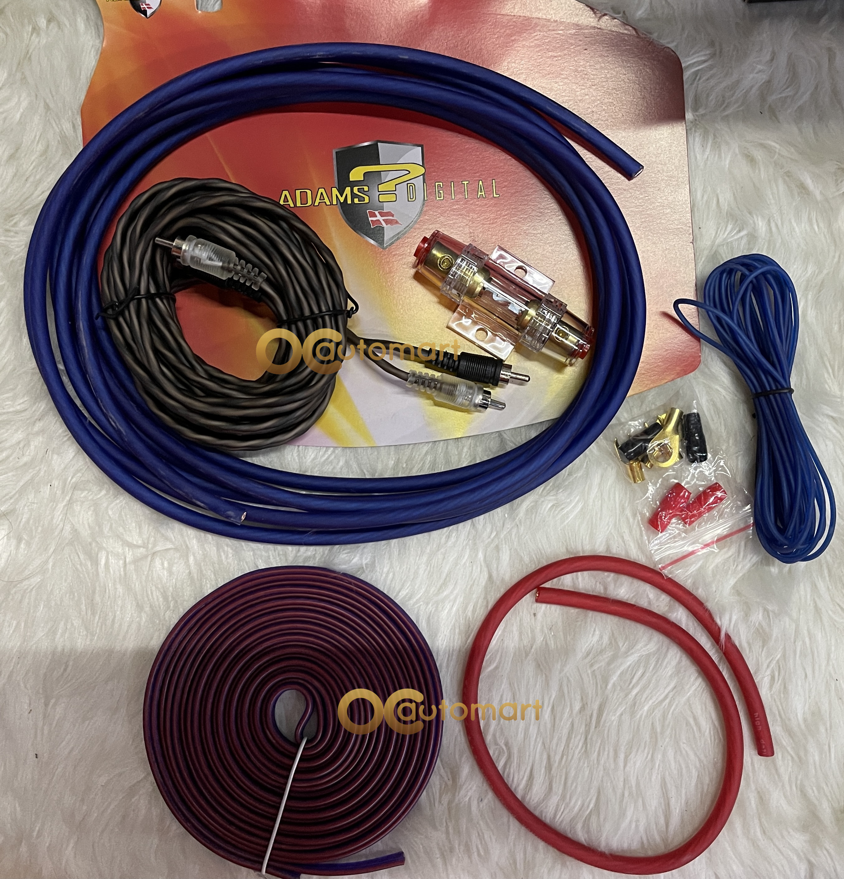 Adams Digital 8GA Amplifier Wire Kit Wiring Kit Ad-001 For 2 Channel Amplifier