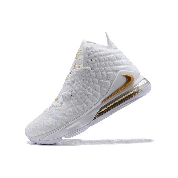 white and gold lebron 17