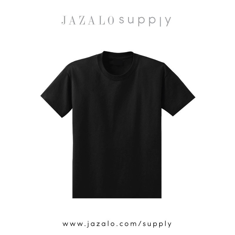 Kids Plain Black Cotton T-shirt / Microfiber Jersey - Short & Long