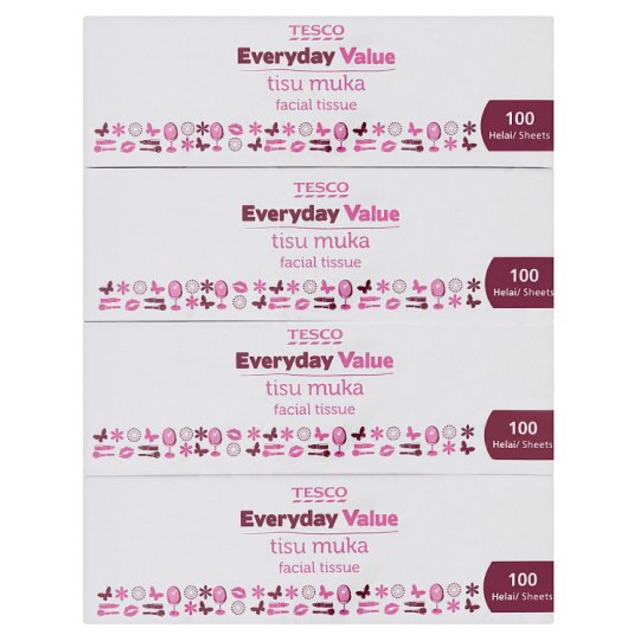 Tesco Everyday Value Facial Box Tissue 4 x 100s Shopee Malaysia