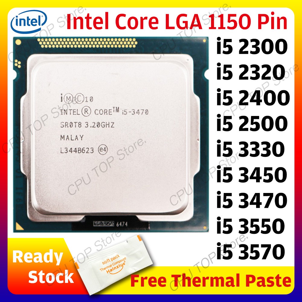 Intel Core I5 2300 23 2400 2500 3330 3450 3470 3550 3570 Quad Core Cpu Processor Lga 1155 Shopee Malaysia