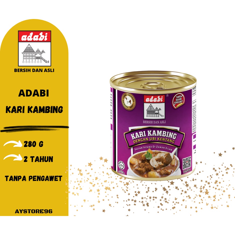 Adabi Kari Kambing Tin dengan Kentang Mutton Curry Lamb Curry 280g