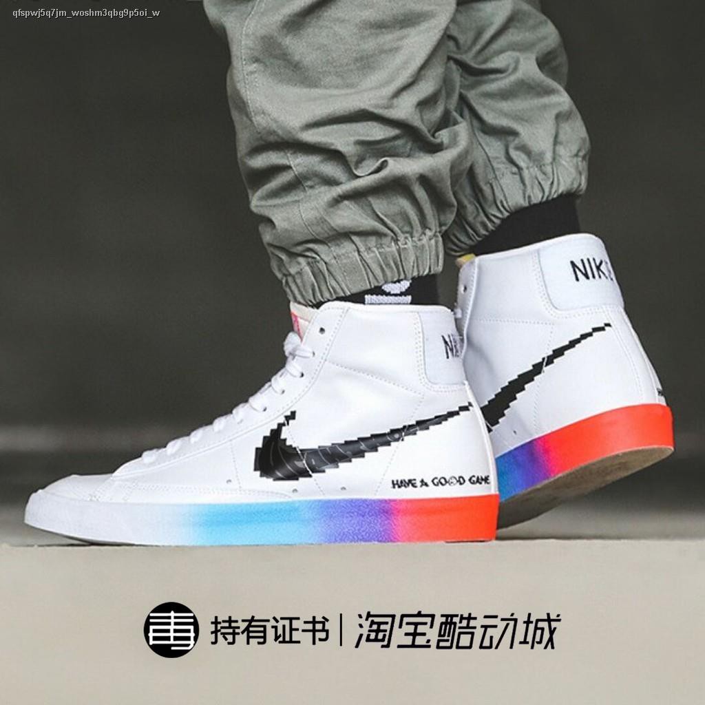 Fast delivery☾℗Original Nike Mid 77 Rainbow Video Game Pixels Reflective Luminous High-top Gradient Board Shoes | Shopee Malaysia