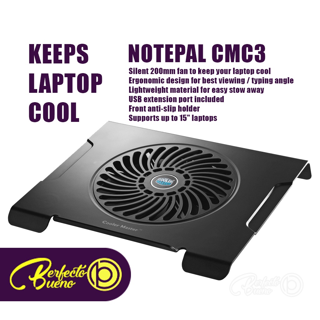 Laptop Cooling Pads 200mm fan to keep your laptop cool Supports up to 15" laptops, Cooler Master