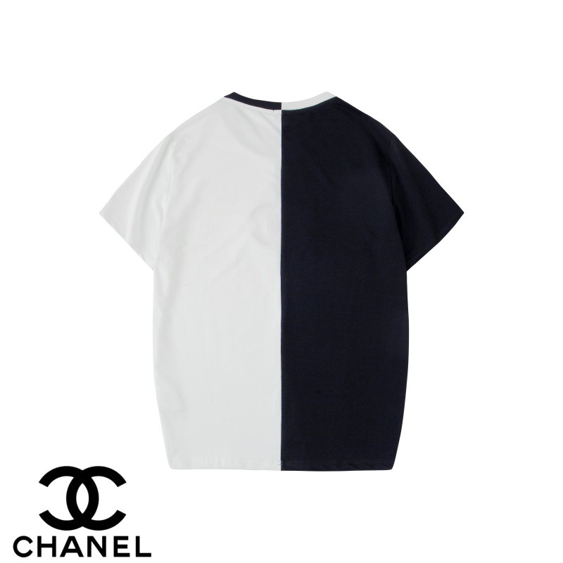 Chanel New Color Matching Round Neck T Shirt Shopee Malaysia