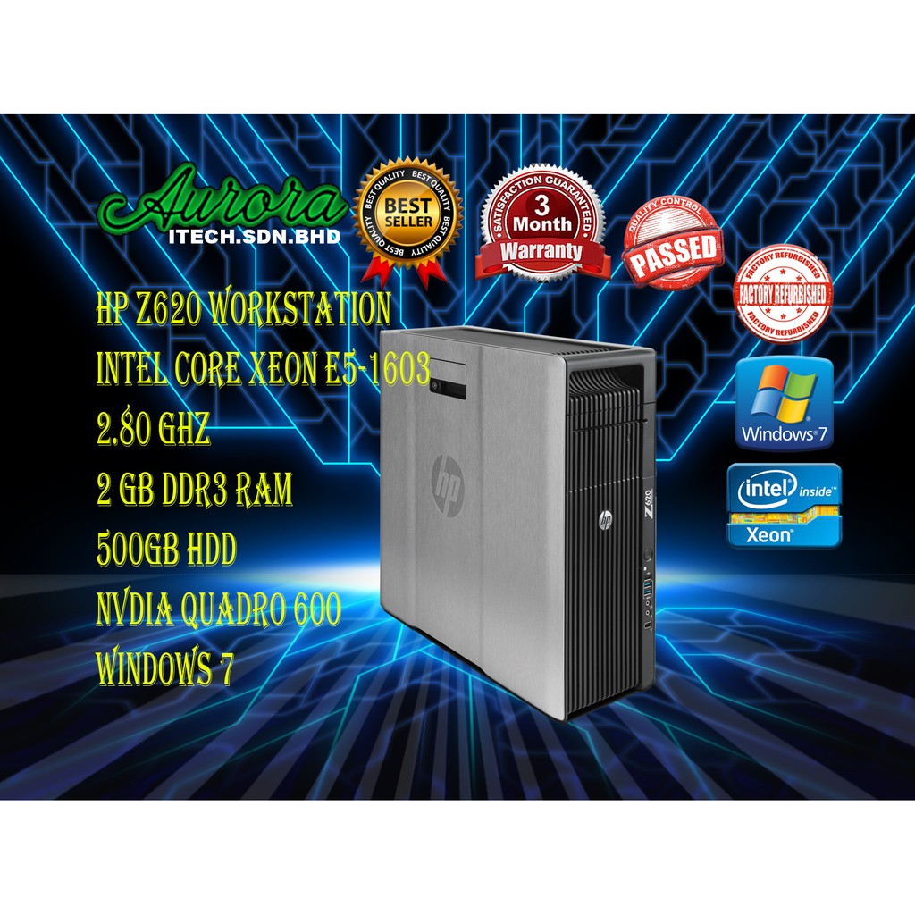 (REFURBISHED)HP Z620 Workstation Xeon Desktop / Intel Xeon E51630 2