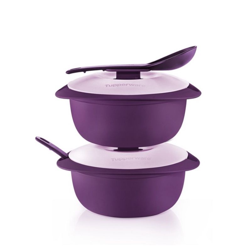 Tupperware (2 pcs) Purple Royale Round Server with Serving Spoon 1.6L