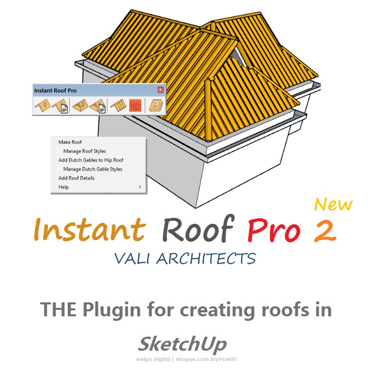 SketchUp Plugins Tutorial 2023 Instant Roof PRO 2 New Version x HQ