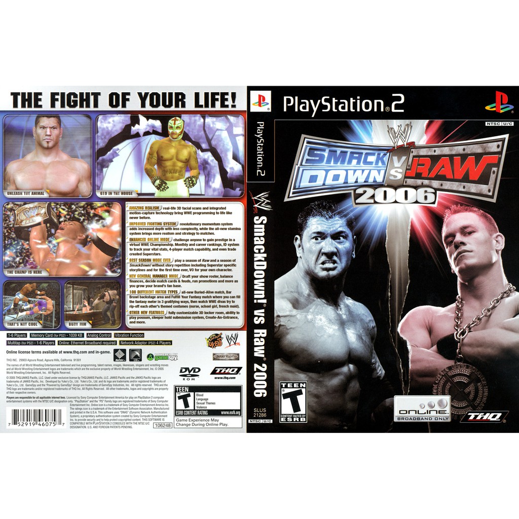 Ps2 Wwe Smackdown Vs Raw 06 Shopee Malaysia