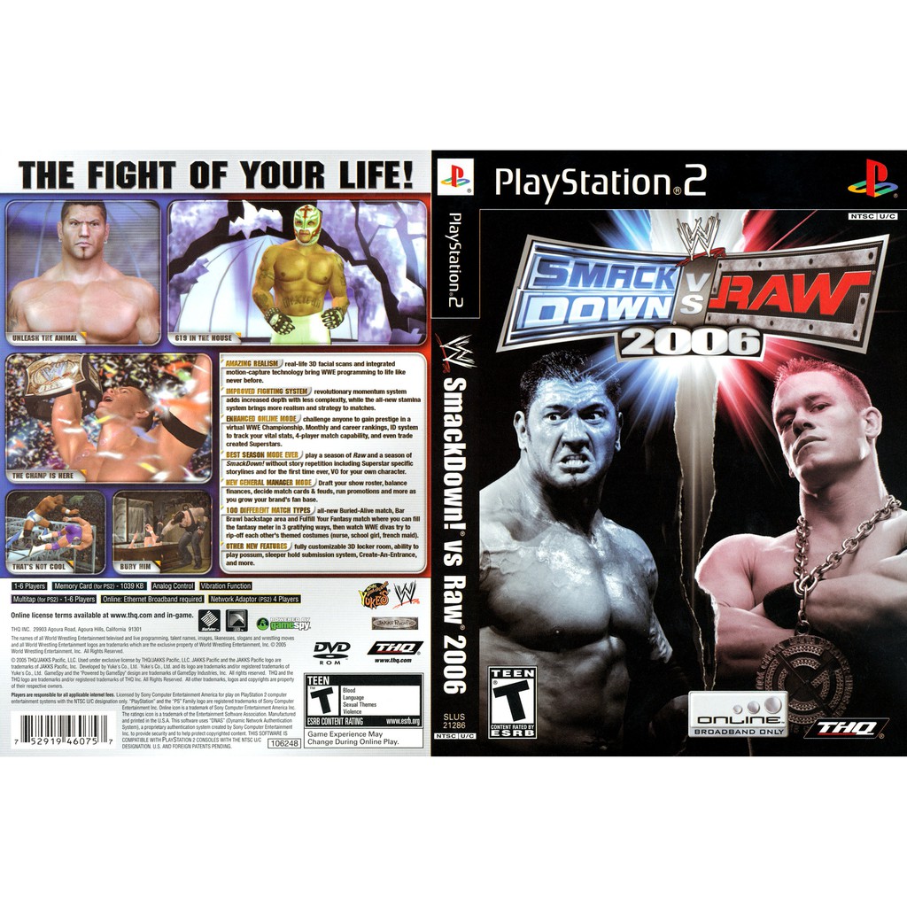 Ps2 Wwe Smackdown Vs Raw 06 Shopee Malaysia