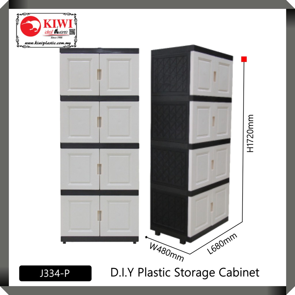 Kiwi J334 P Diy Plastic Storage Cabinet Wardrobe Kitchen Storage