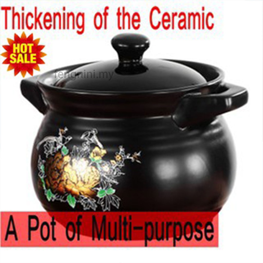 Ready Stock Traditional Clay Casserole Stew Pot Ceramic Pot Household Gas High Temperature Fire Crock Pot Small Pot Casserole Chinese Medicine Shopee Malaysia