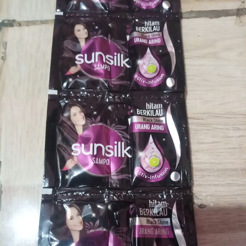 Sunsilk Black Shine Shampoo 1 Renceng Contents 12 Sachets Shopee