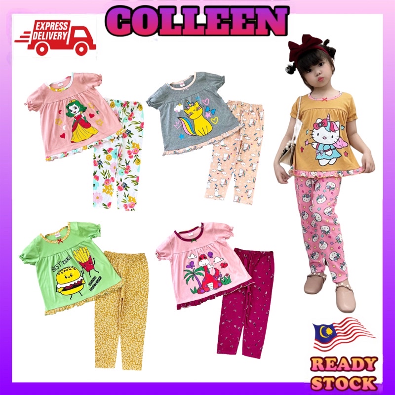 READY STOCK Kids Girl Pyjamas Doll Pajamas Set Baju Tidur Budak Baju Tidur Kanak-kanak 18month-7years [Baby Gap]