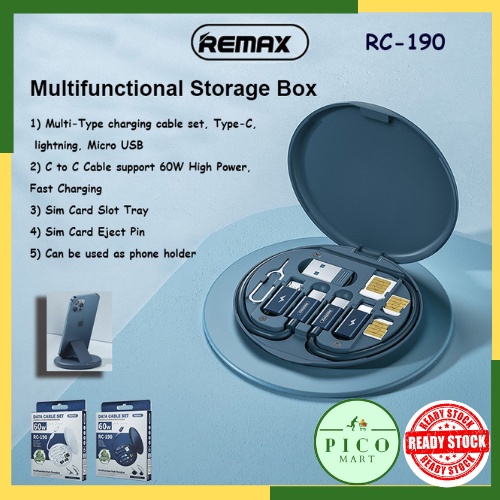 Remax RC190 Multifunctional Storage Box MultiType Charging Cable