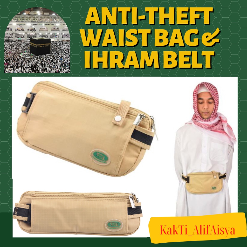 Hajj & Umrah - HAjjSafe Anti-Theft Waist Bag And Ihram Belt | Shopee ...