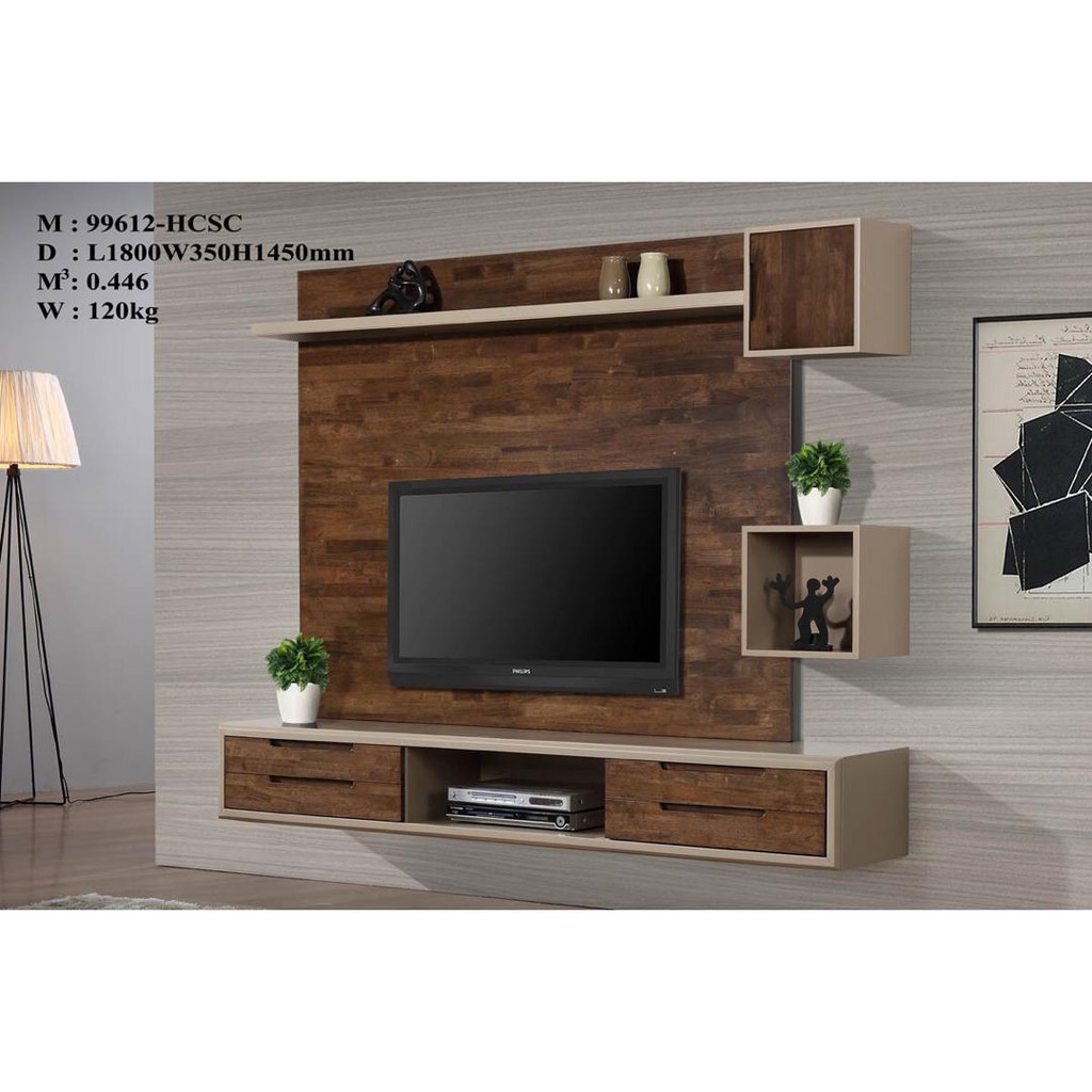 Latest Design Wall Tv Cabinet B Shopee Malaysia