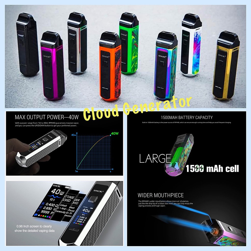 Ready Stock Original Smok Rpm40 Pod Mod Kit 1500mah Replacement Coil Occ Pod Catridge Shopee Malaysia