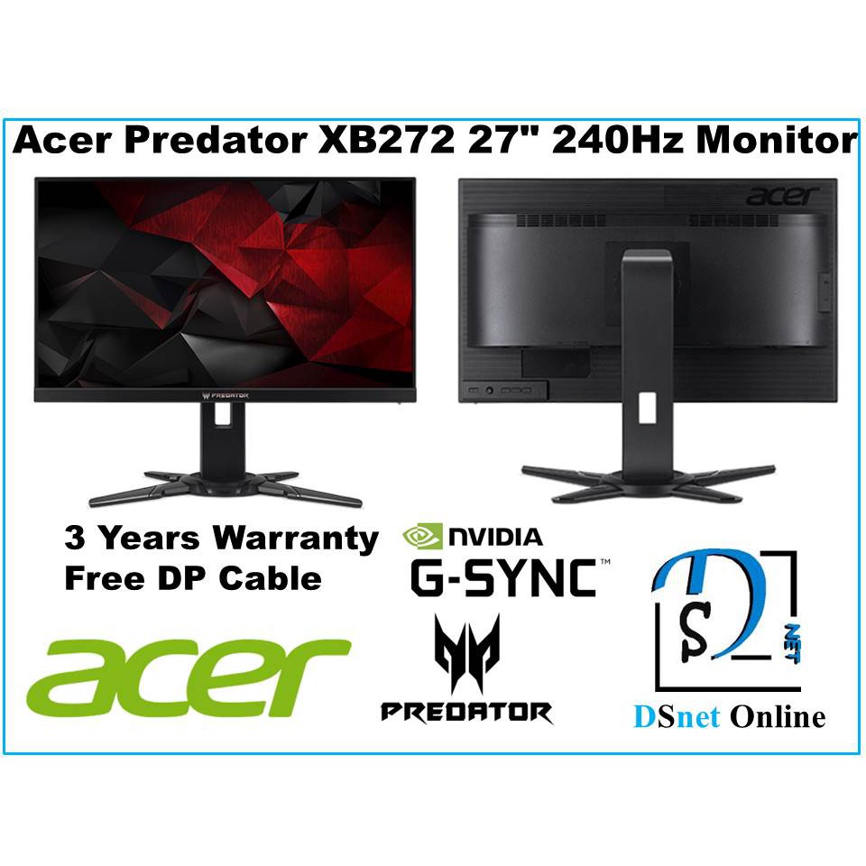 Acer Predator Xb272 27 240hz G Sync Monitor Shopee Malaysia