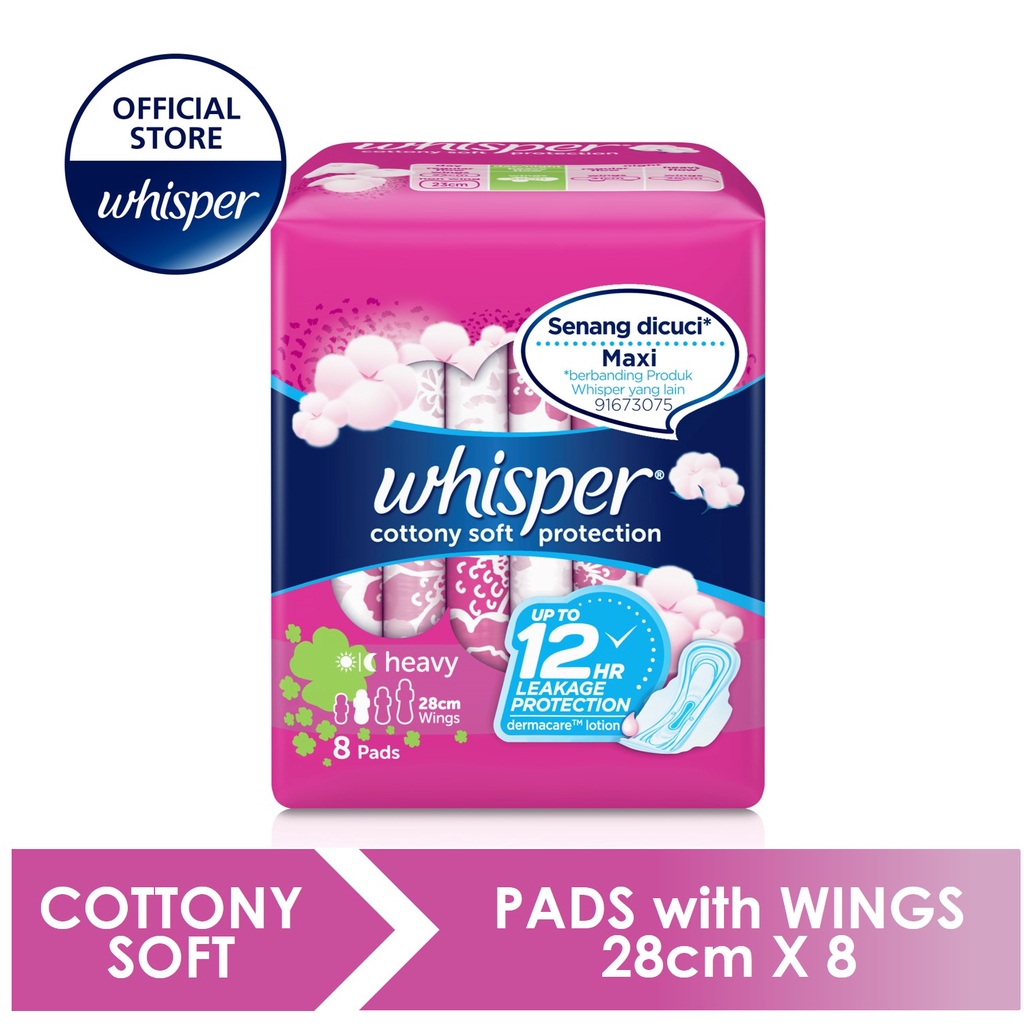 Whisper Cotton Soft Protection Heavy Wings (28cm x 8s) Shopee Malaysia
