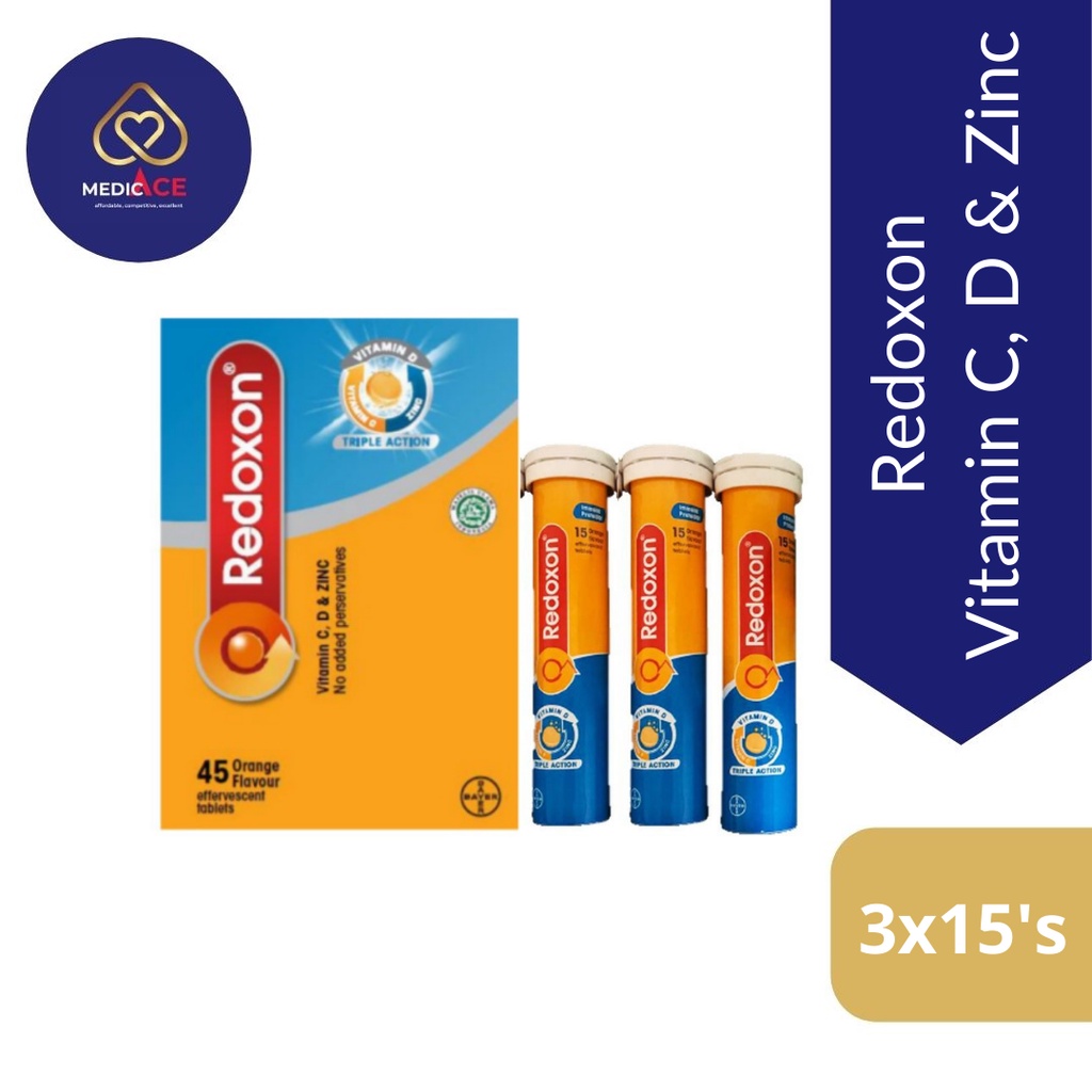 Redoxon Vitamin C, D & Zinc Triple Action Effervescent Tablet Orange