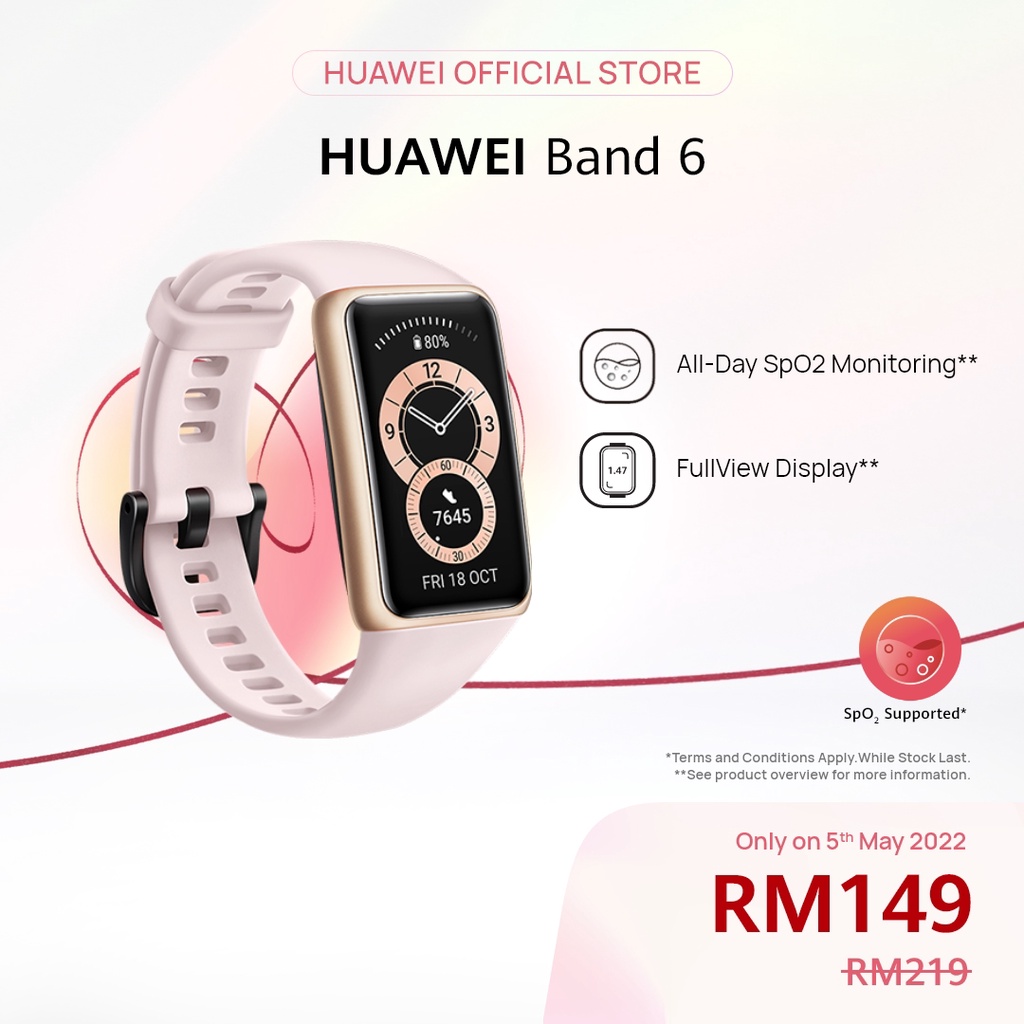 HUAWEI Band 6 Smart Band | 1.47" FullView Screen | 14 Days Battery Life | Fast Charging