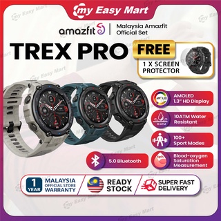 【𝟮𝟰𝗵𝗿 𝗦𝗵𝗶𝗽】Amazfit T-Rex Pro T-Rex Fitness Smartwatch (Official Store Amazfit Malaysia Warranty) T Rex Pro Myeasymart