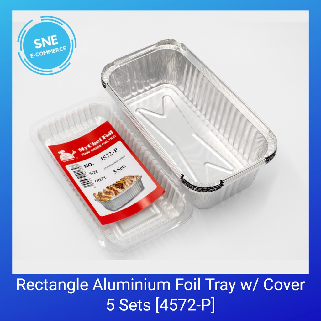 Aluminium Foil Tray With Cover 4572 P Large Size 5 Sets Mychef Brand Shopee Malaysia