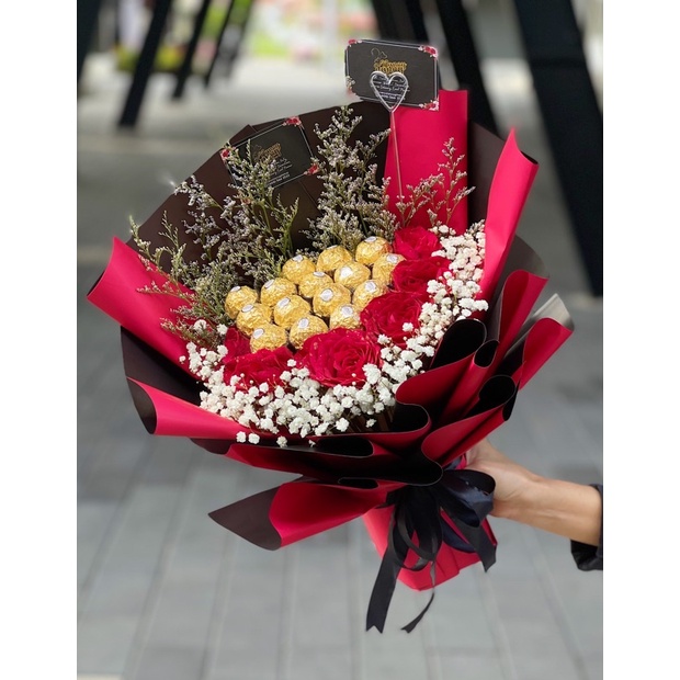 CHOCOLATE BOX BOUQUET FOR GIFT PRESENT HAPPY BIRTHDAY HADIAH HARI JADI ...