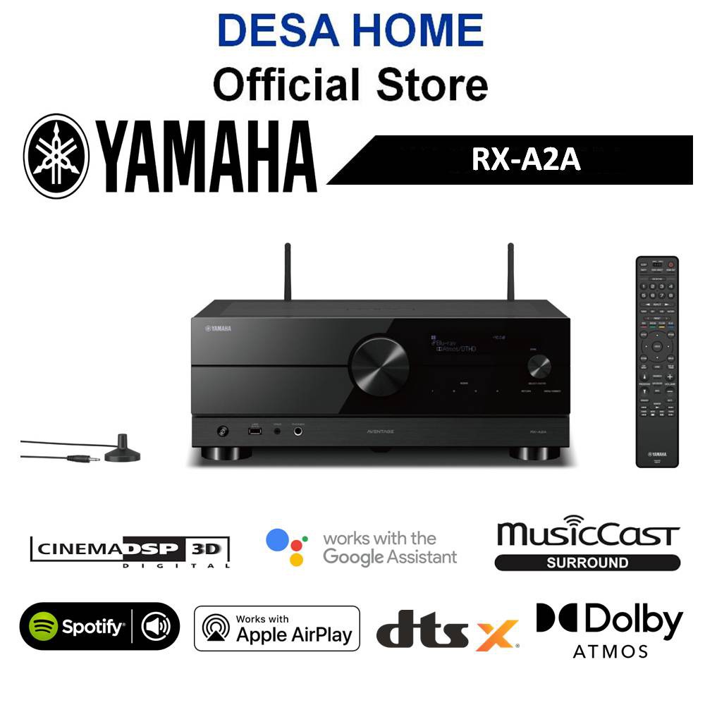 YAMAHA RX-A2A 100 Watts 7.2 Channel A/V Receiver With 8K HDMI And Music Cast RXA2A