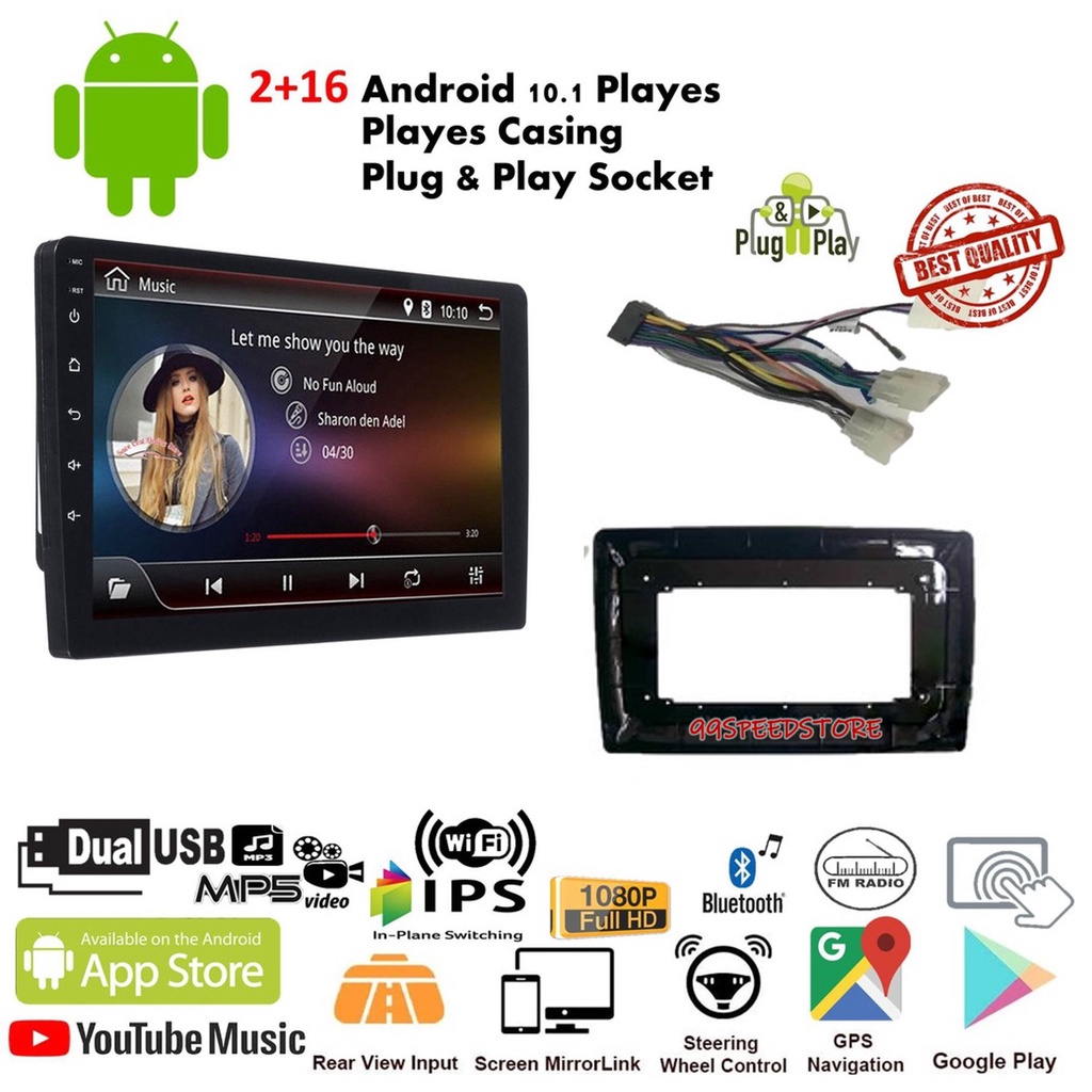 Perodua Bezza android player 10 inch PLUG N PLAY with OEM casing ...