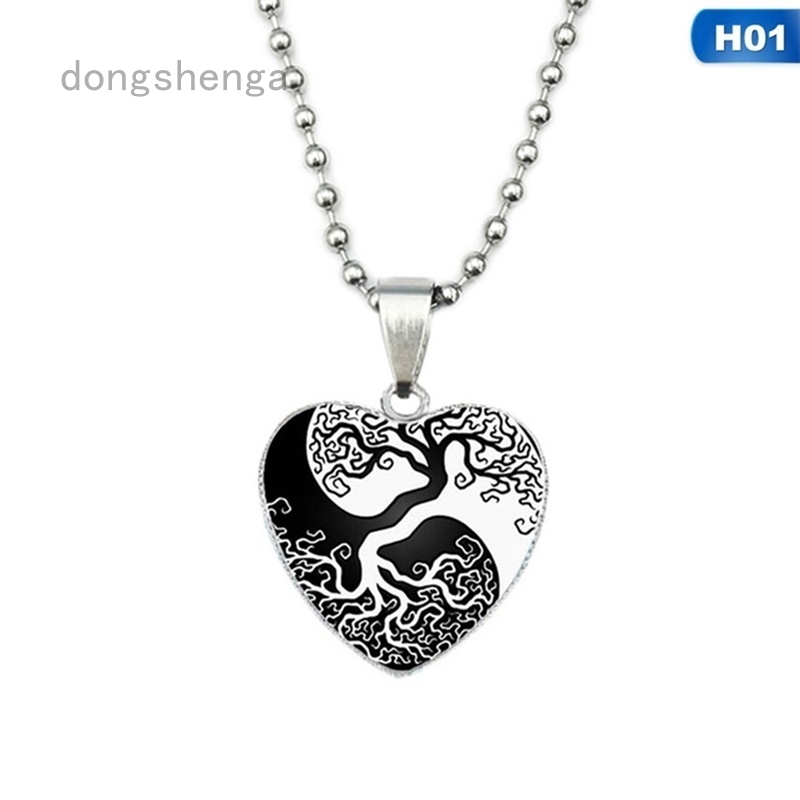 Dongshenga Hot Healing Chakra Cabochon Glass Heart Pendant Tibet
