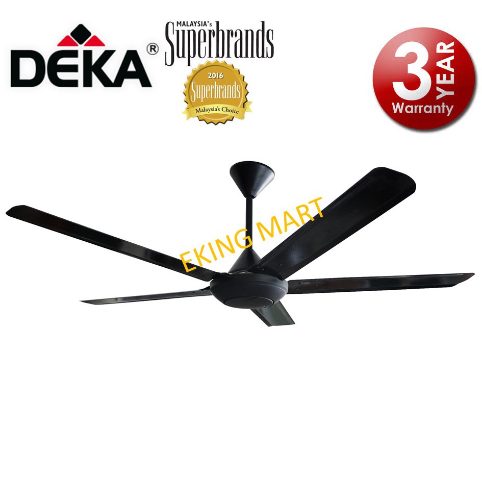 Deka Black 5 Blade 56 Ceiling Fan Dk10 With 5 Speed Fan Regulator And 3 Year Motor Warranty Metal Blade