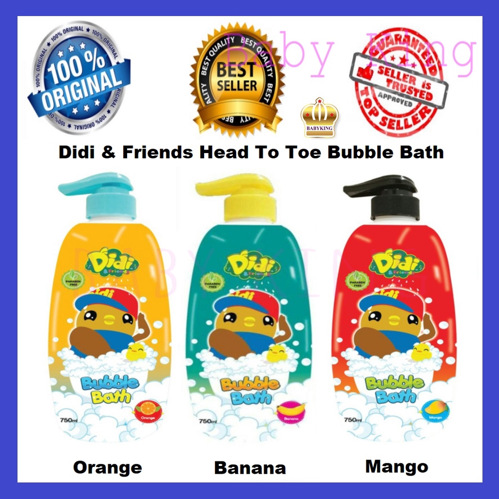 Original Didi & Friends Didi And Friends Head to Toe Baby Body Bath Bubble Wash Pump 750ml + Few Flavours Choice