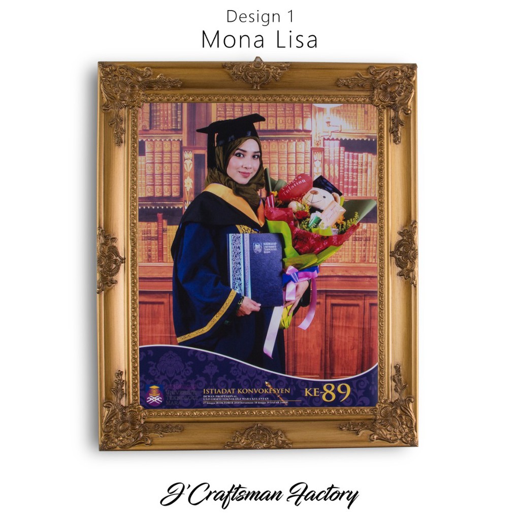 Jcraftman 11R Monalisa Gold Photo Frame - Graduation | Convocation | Family | Agong | Menteri