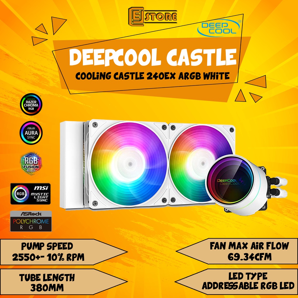 DEEPCOOL CASTLE 240EX ARGB AIO LIQUID COOLER (WHITE) Shopee Malaysia