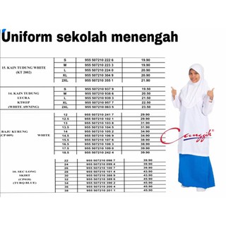 Harga Baju Sekolah Canggih