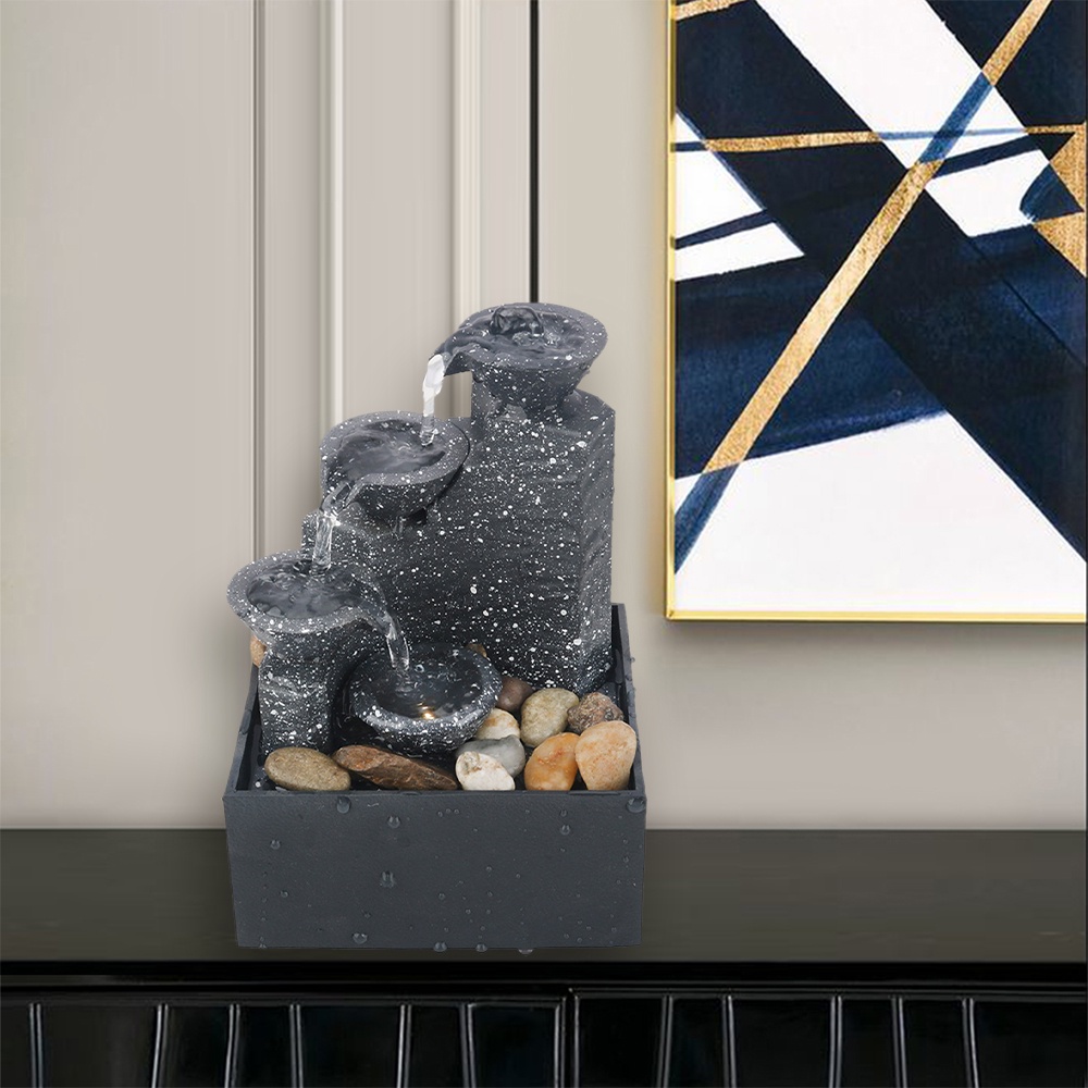 Must Durable USB Water Fountain Desktop Flowing Waterfall Led Light Office Ornament Tabletop Craft Indoor Home - Image 3