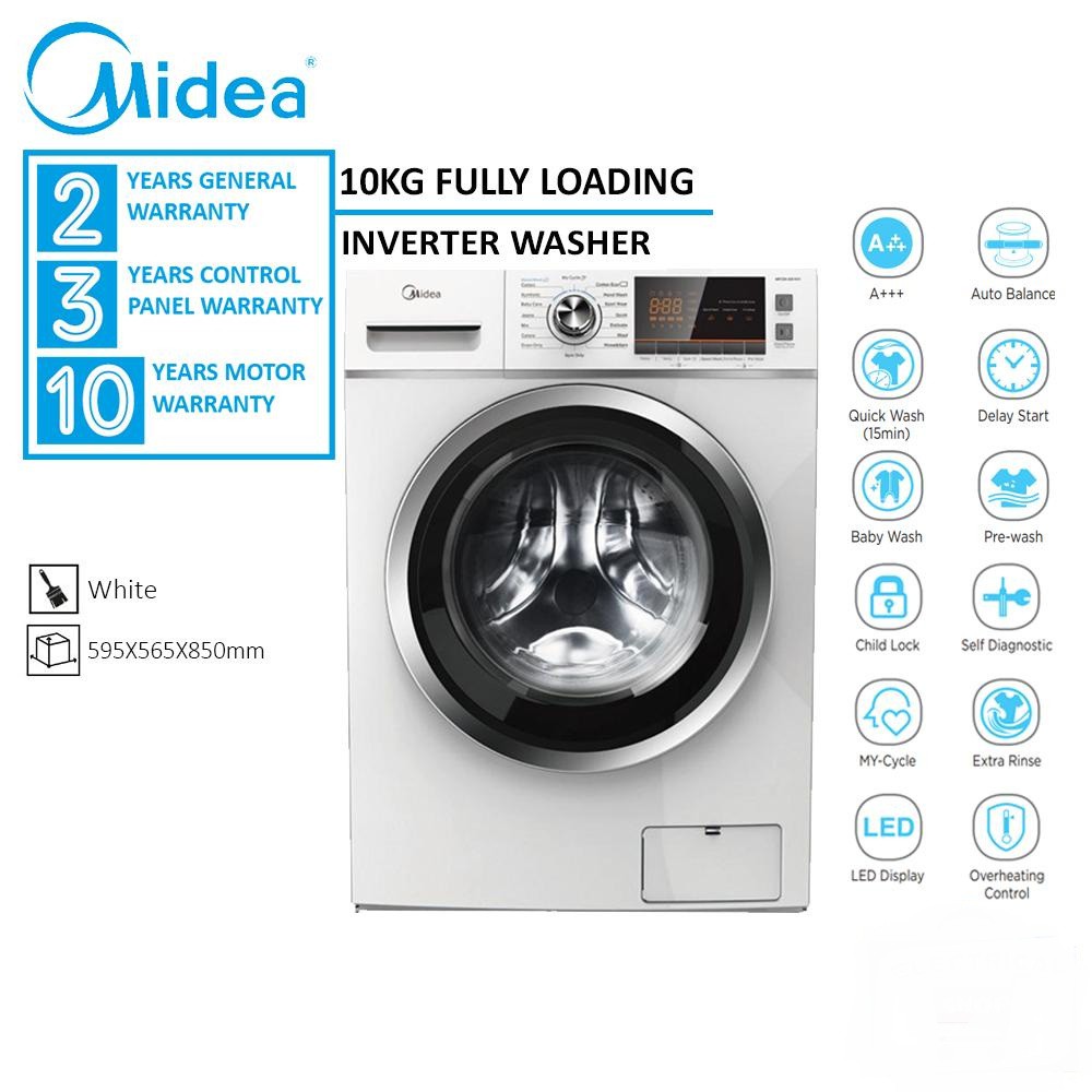 [FREE SHIPPING] Midea 10kg Washer Front Load MFL100-U1601C Washing ...