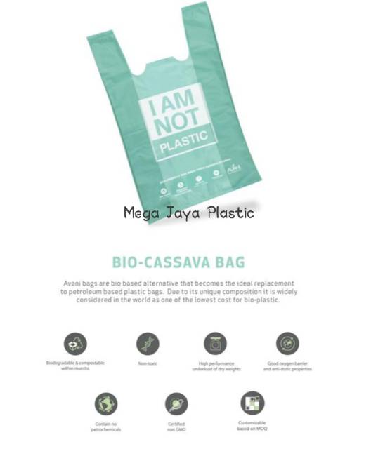 Bio Cassava Bag Avani I Am Not Plastic Telo Bag Cassava Bag T Shirt Bag Shopee Malaysia