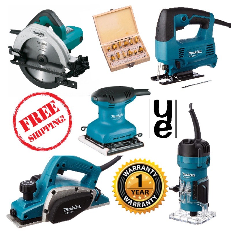 MAKITA COMBO (CIRCULAR SAW + PLANER + ROUTER + SANDER + JIGSAW) 1 YEAR