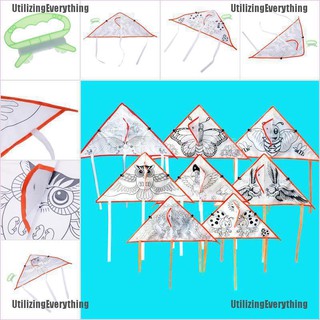 1Pc DIY Cartoon painting kite foldable outdoor kite children kids sport toys_sh 